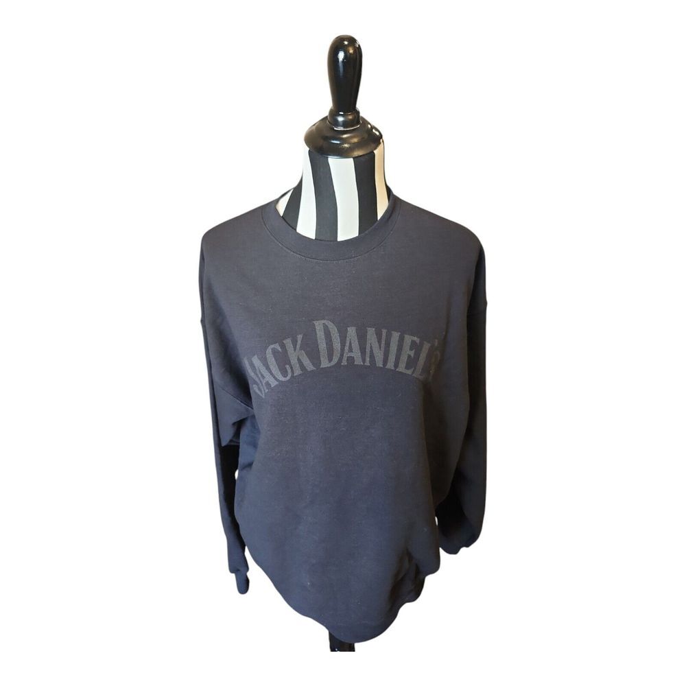 Hanes Jack‎ Daniels Sweatshirt Black Long Sleeve Large Lightweight